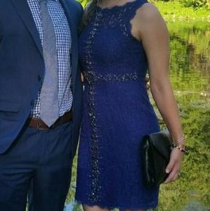 Adrianna Papell Indigo Lace Sheath Dress Size 2P